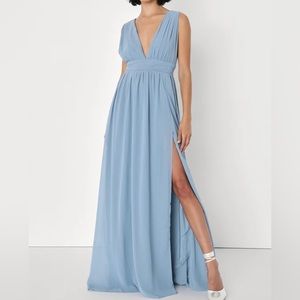 Lulus Heavenly Hues Light Blue Maxi Dress, Bridesmaid Dress